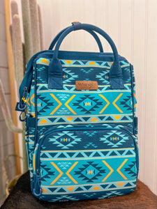 Navy Wrangler Aztec Diaper Bag