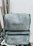 Boot Stitch Leather Backpack *Grey