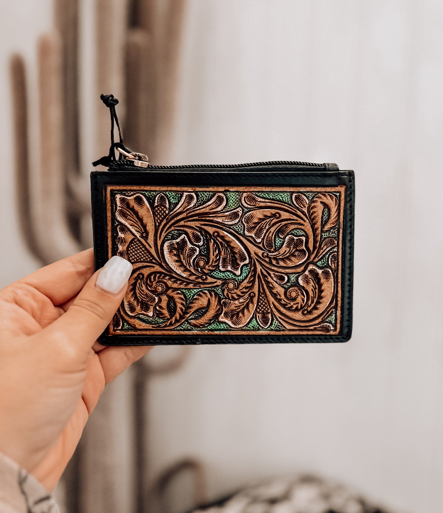 Prairie Dusk Hand-tooled Card Holder