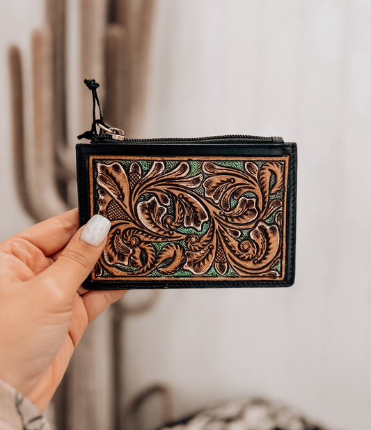 Prairie Dusk Hand-tooled Card Holder