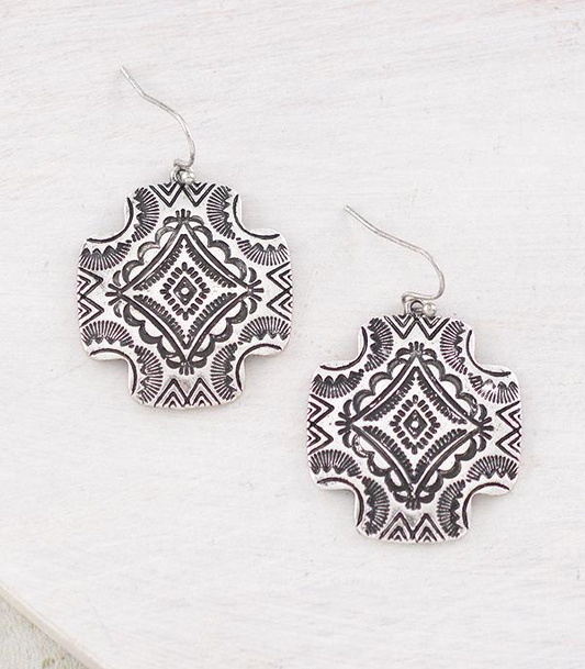 Cross Concho Earrings