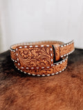 Florence Tooled Belt with Tooled Belt Buckle