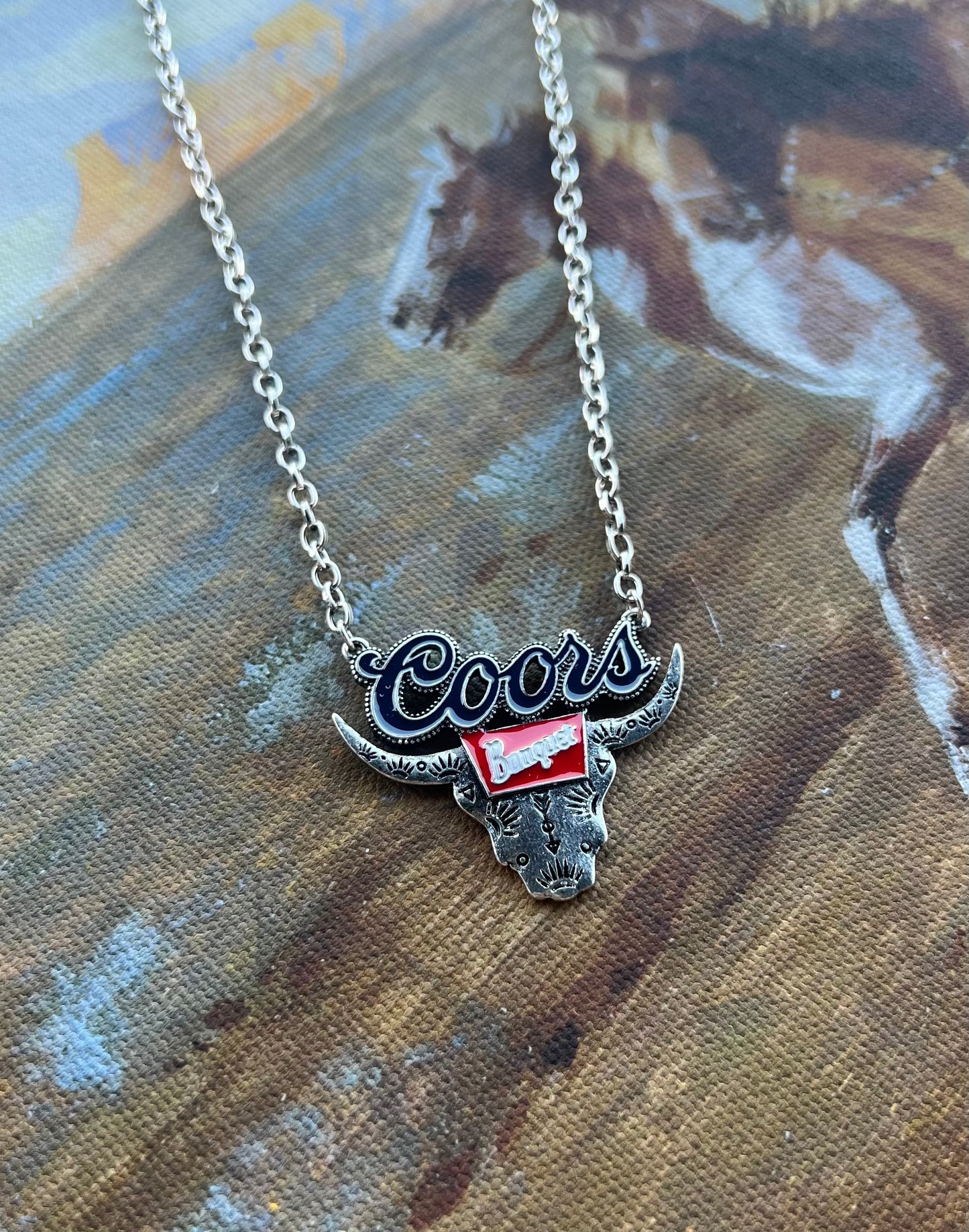 Coors Skull Necklace