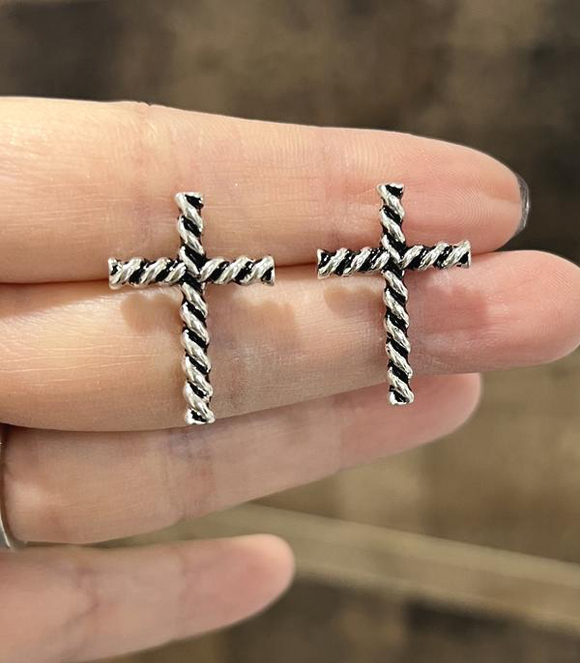 Rope Cross Earrings