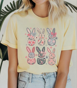 Spring Floral Bunny Graphic Tee