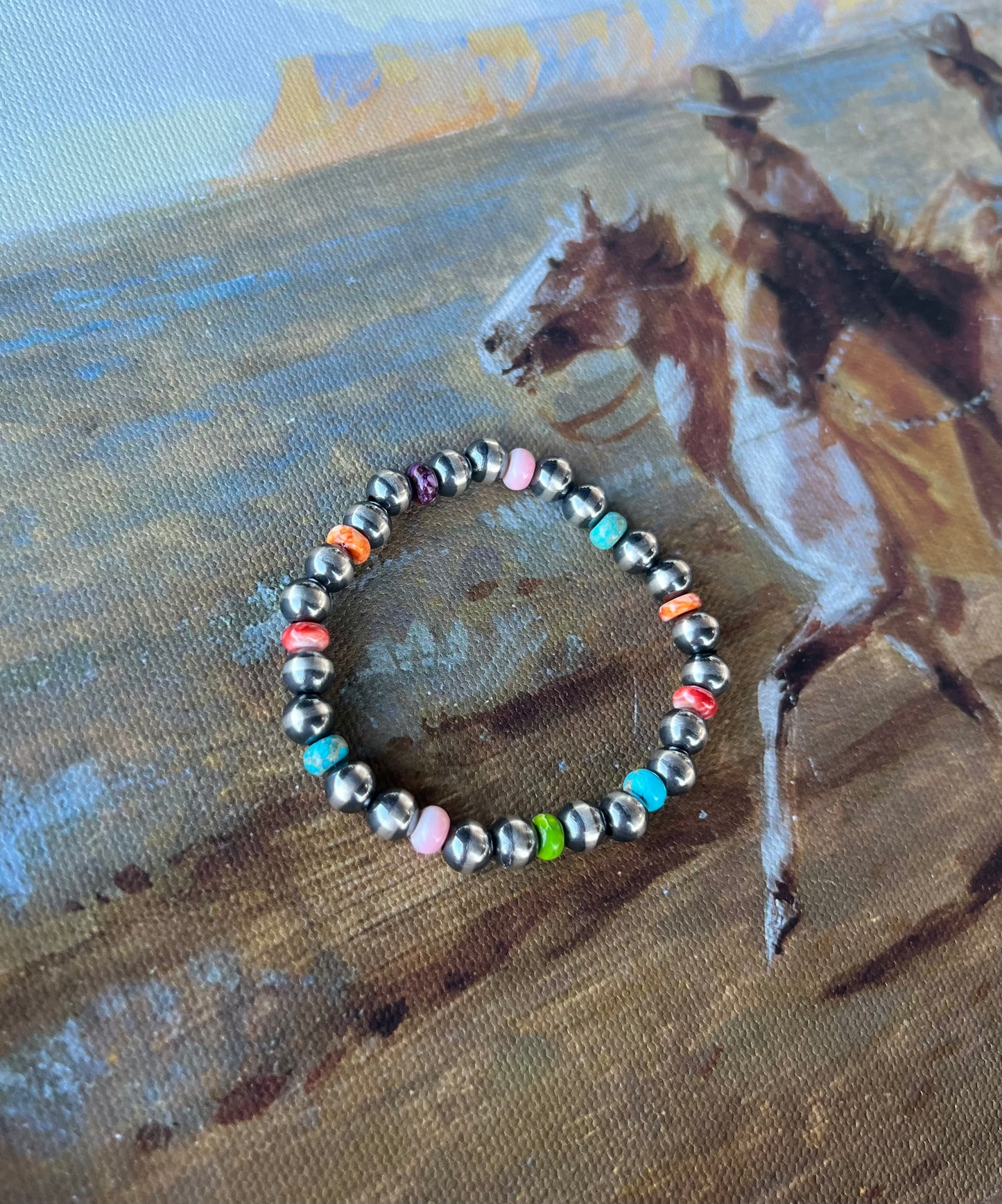 Multi Stone Navajo Pearl Bracelet