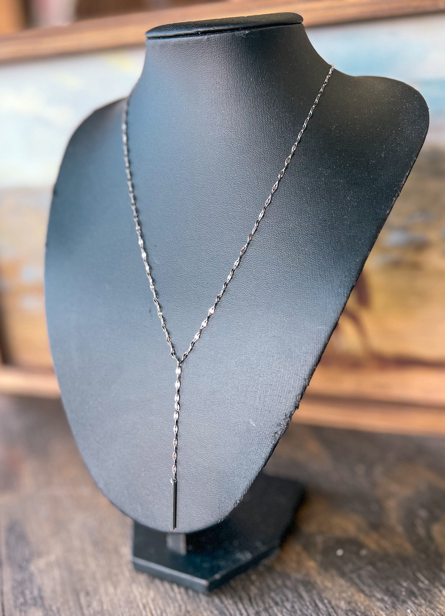 Silver Y Necklace