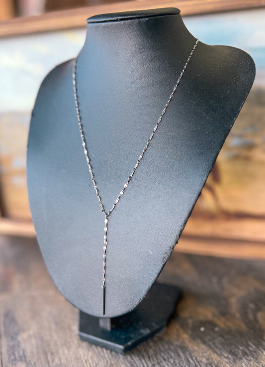 Silver Y Necklace