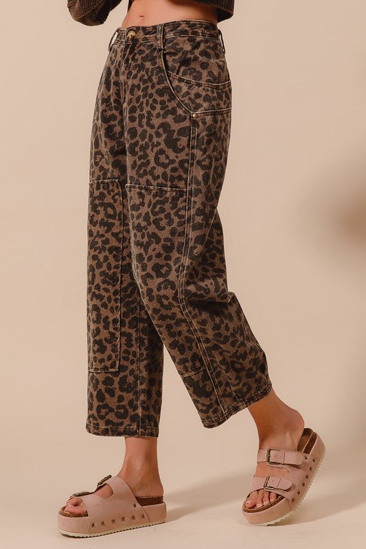 The Lacy Leopard Barrel Jeans