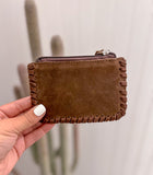 Brown Boot Stitch Card Pouch