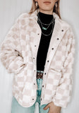 Checkered Sherpa Buttoned Jacket