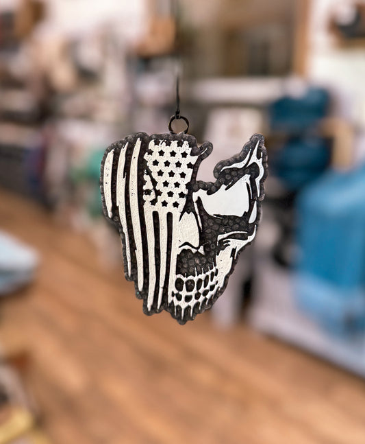 Skull Flag Freshie- Mahogany Teakwood
