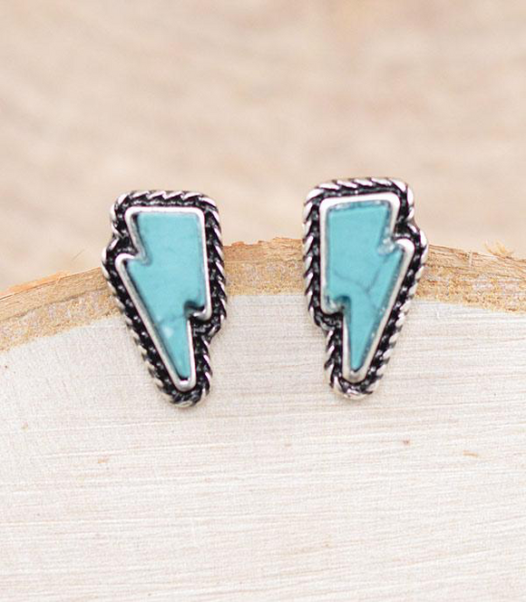 Dainty Turquoise Bolt Studs