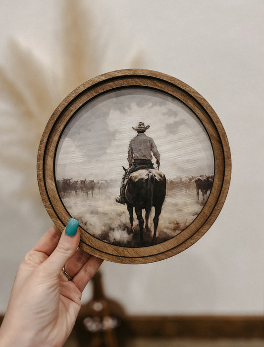 Cattle Drive 8” Round Art