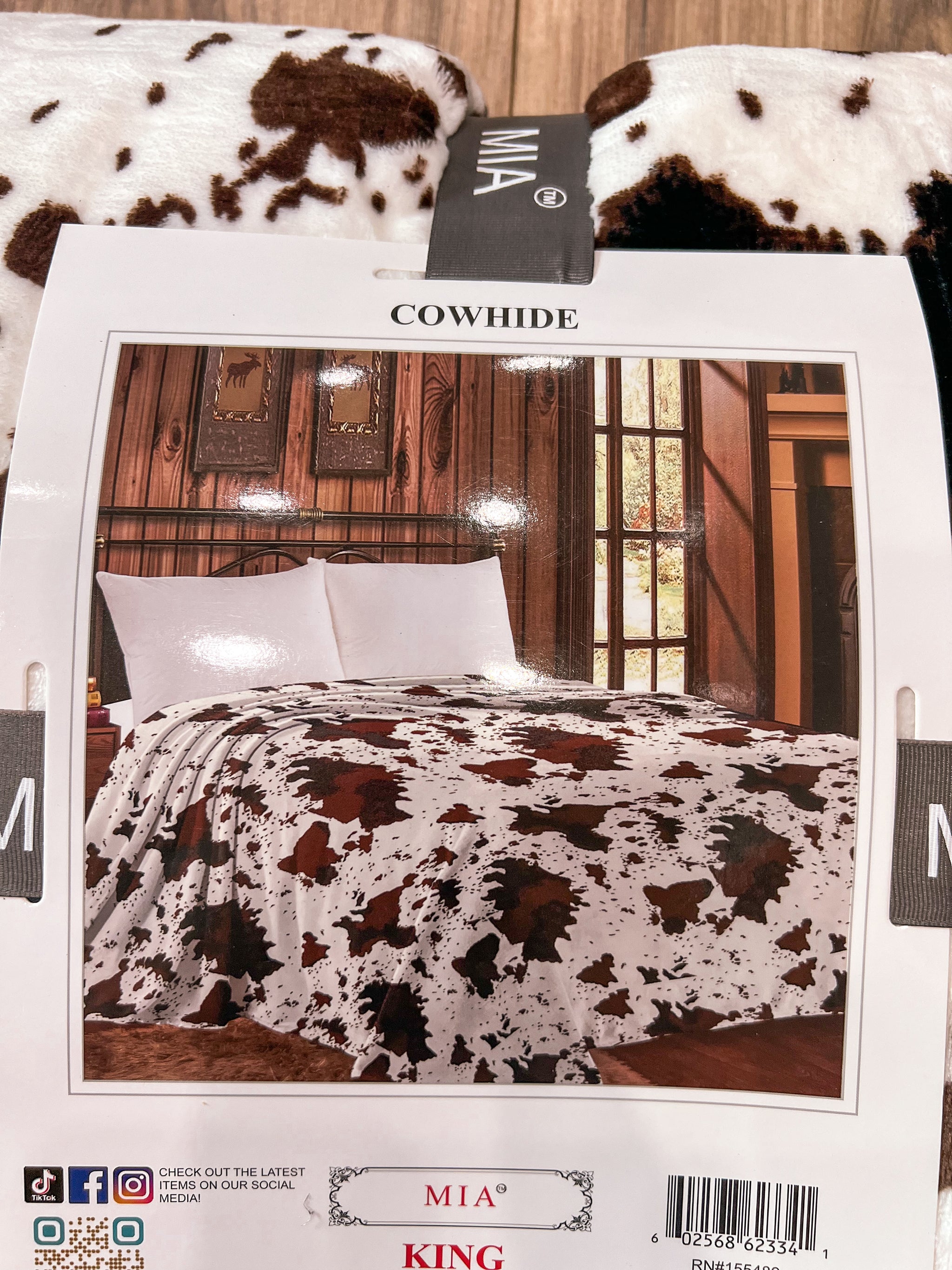 Cowhide King Throw Blanket