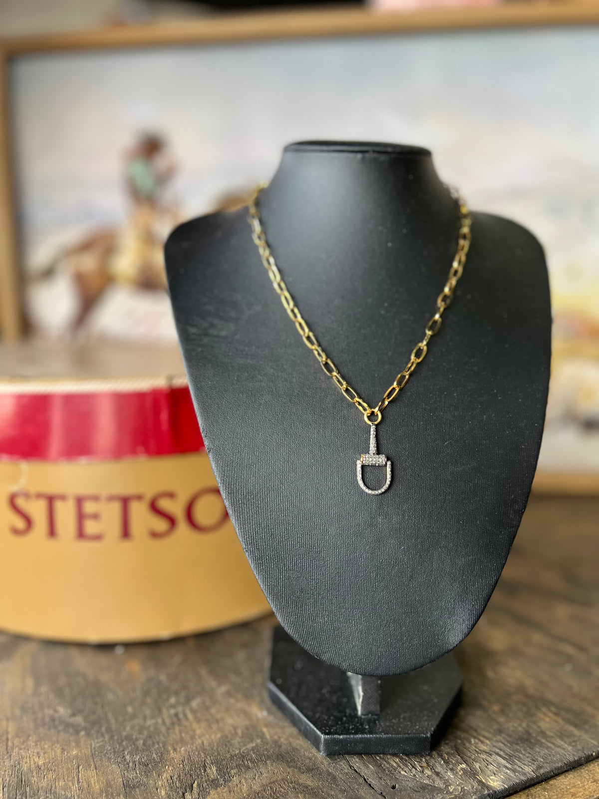 V2 Designs Pavé Bit With Gold Chain