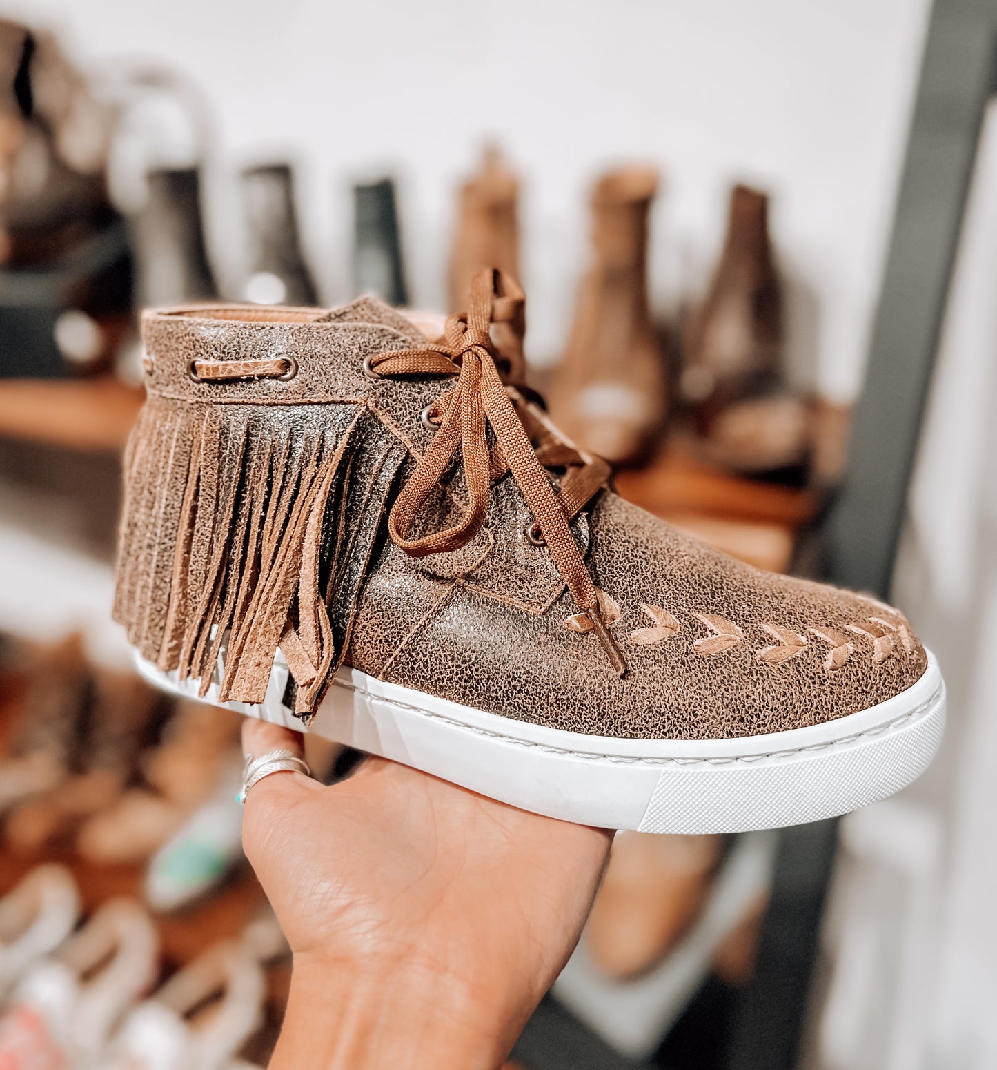 Cheyenne Leather Fringe Sneakers