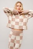 Lazy Day Checkerboard Knit Sweater Set