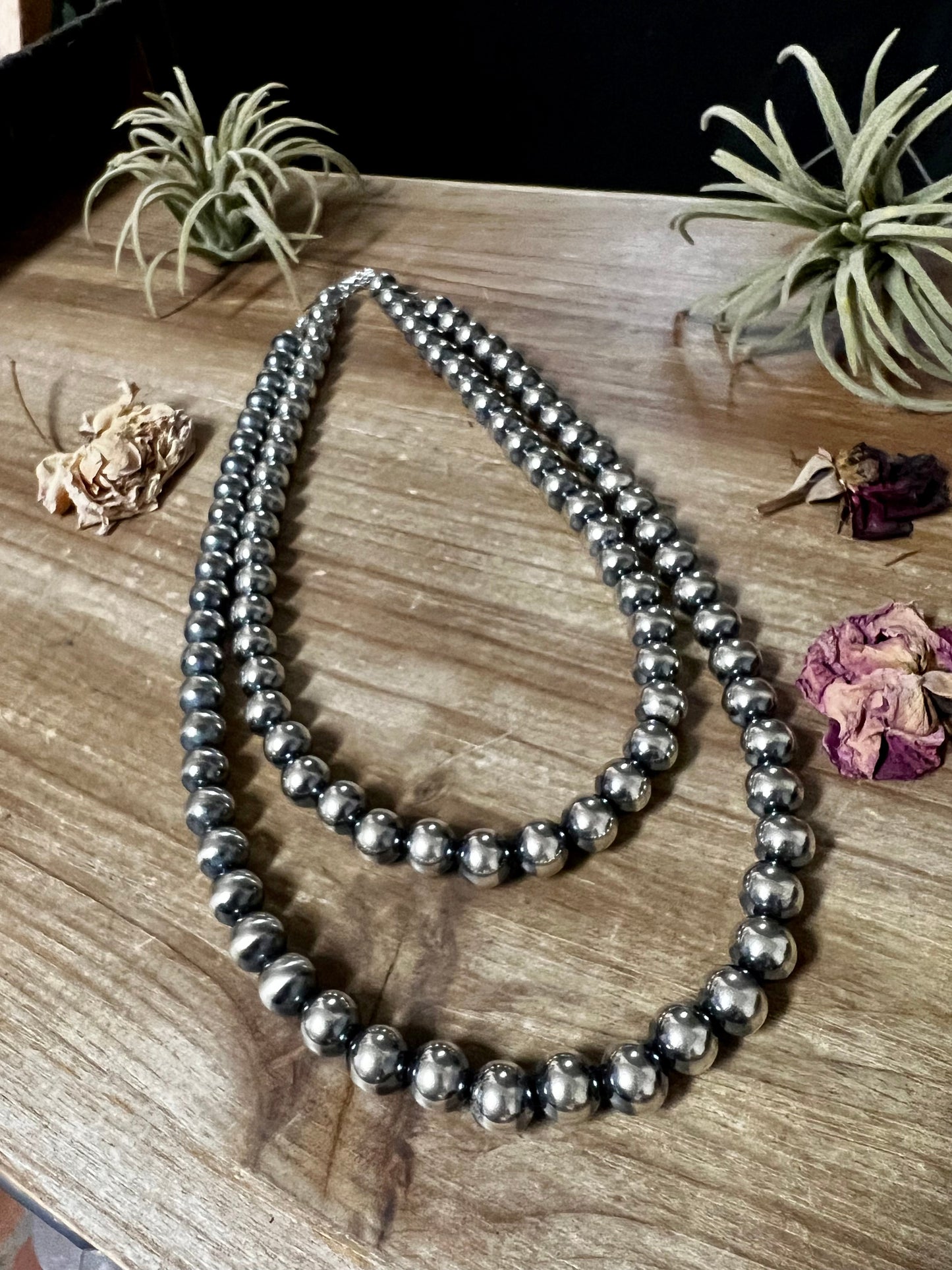 18” 10 MM Sterling Silver Pearls