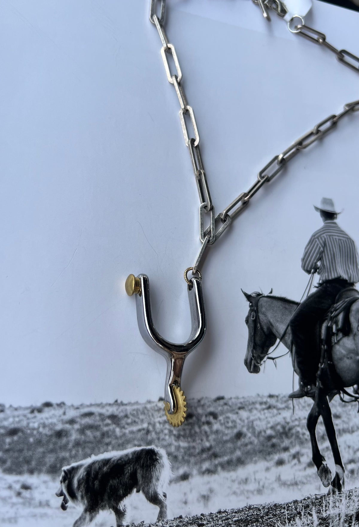 V2 Designs Silver & Gold Spur Necklace