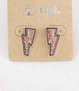 Tooled Bolt Stud Earrings