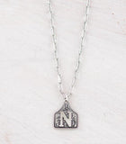 Cow Tag Initial Necklace