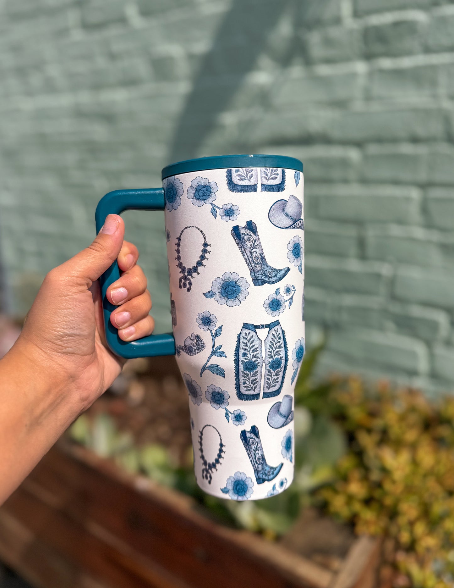 Western Chinoiserie Flip Top Tumbler