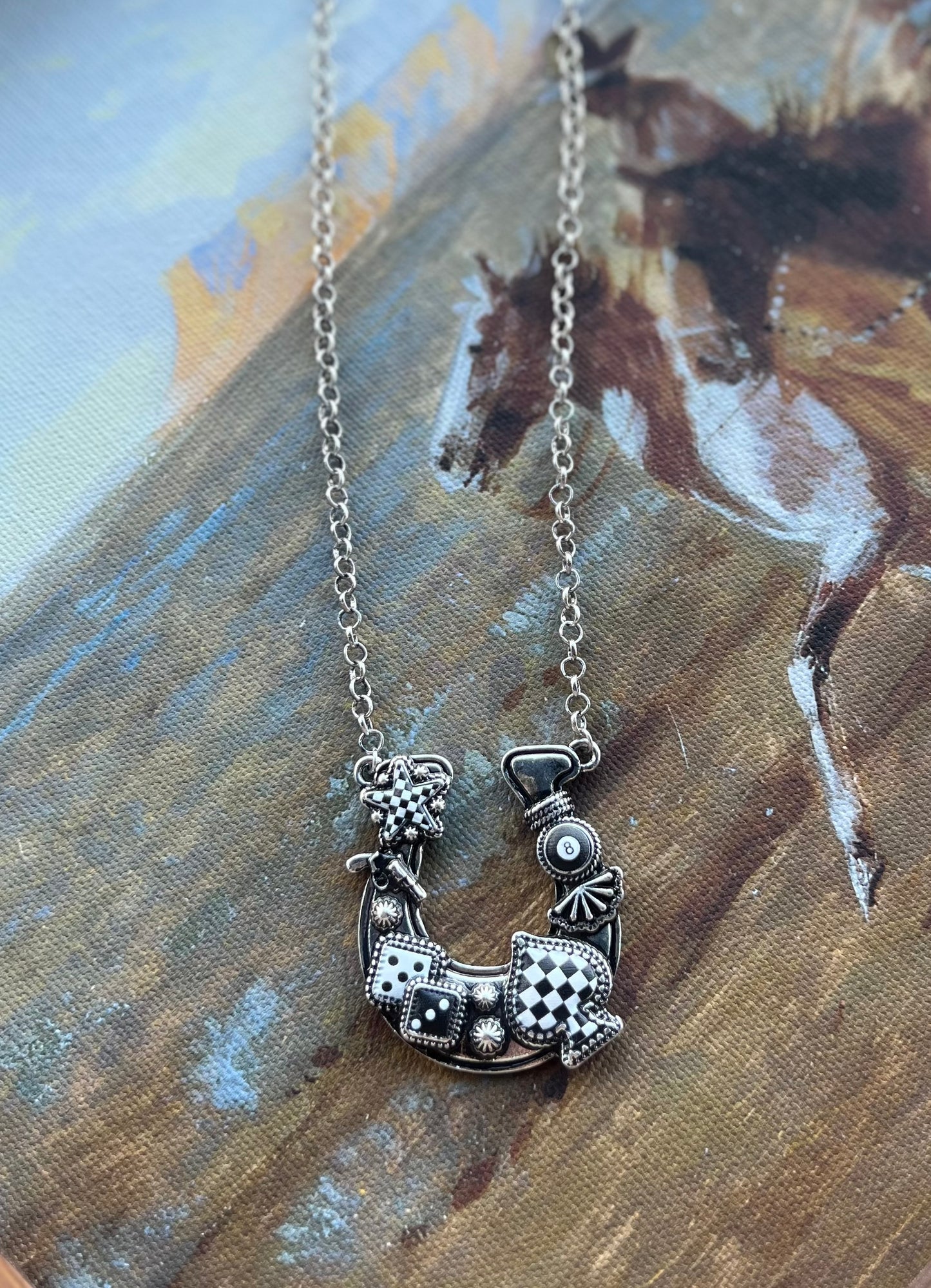 Lucky Gambler Horseshoe Necklace