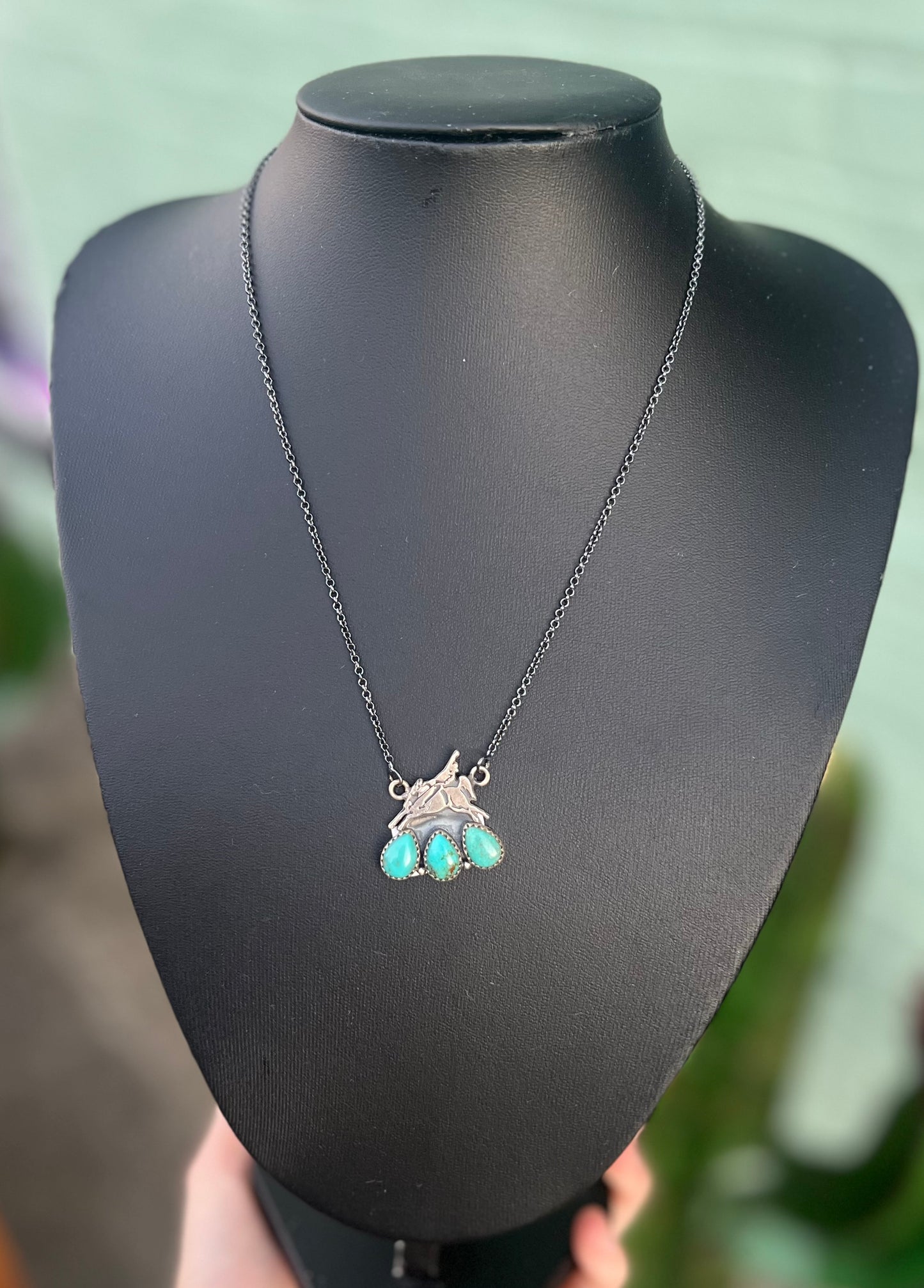 Bronc Kingman Turquoise Pendant Necklace