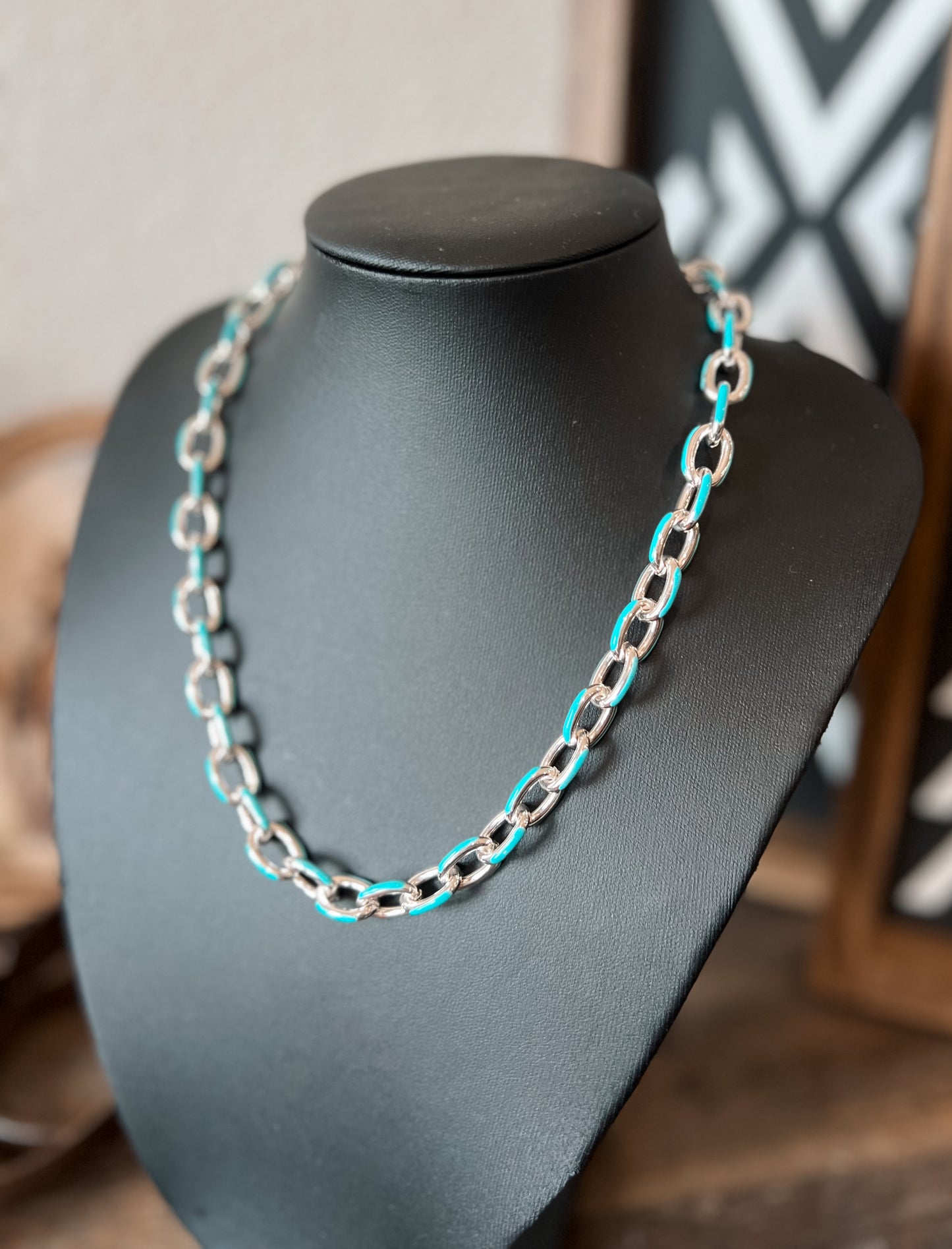 Colored Link Chain Necklace