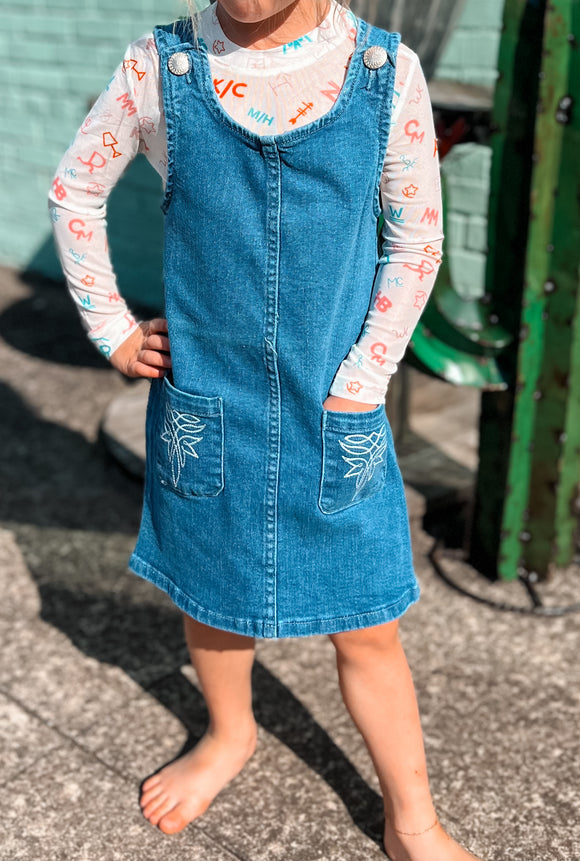 Girls Boot Stitch Denim Dress