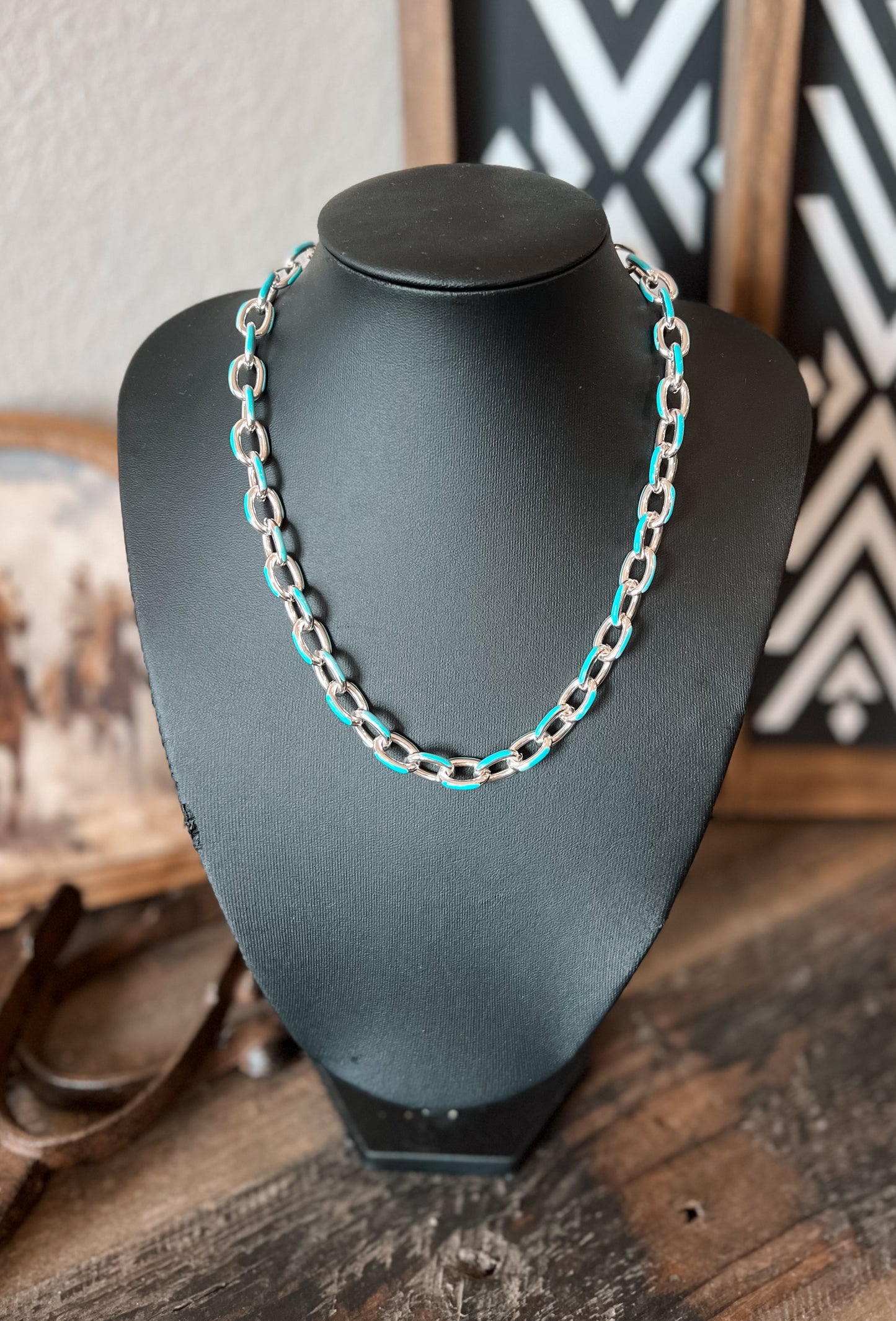Colored Link Chain Necklace