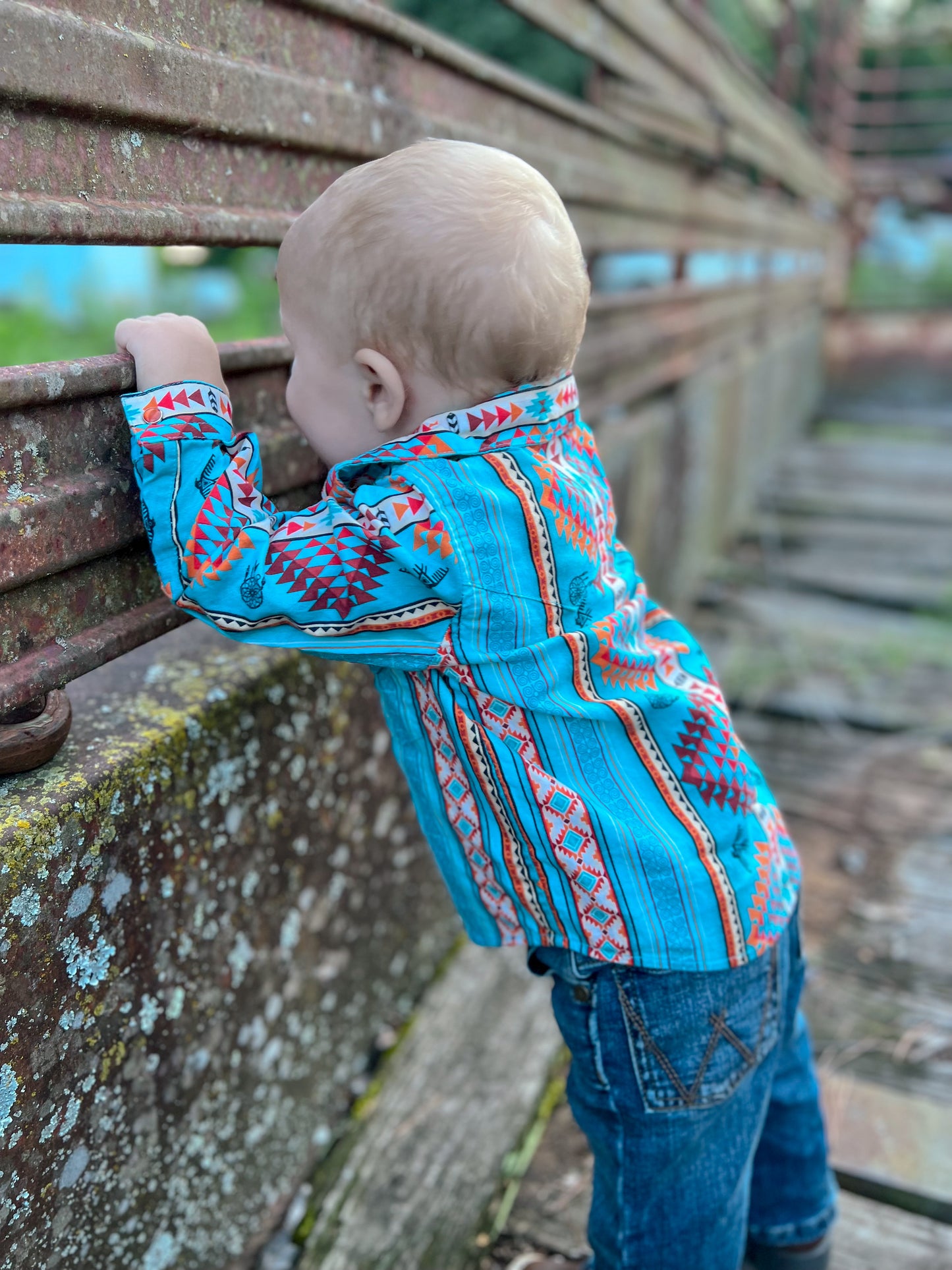 Kids Stagecoach Button Up