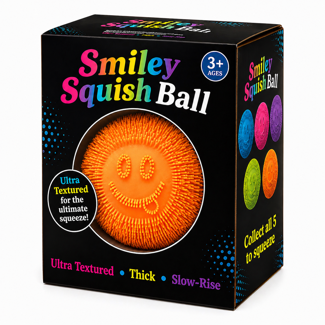 Smiley Squish Ball Textured Slow-Rise