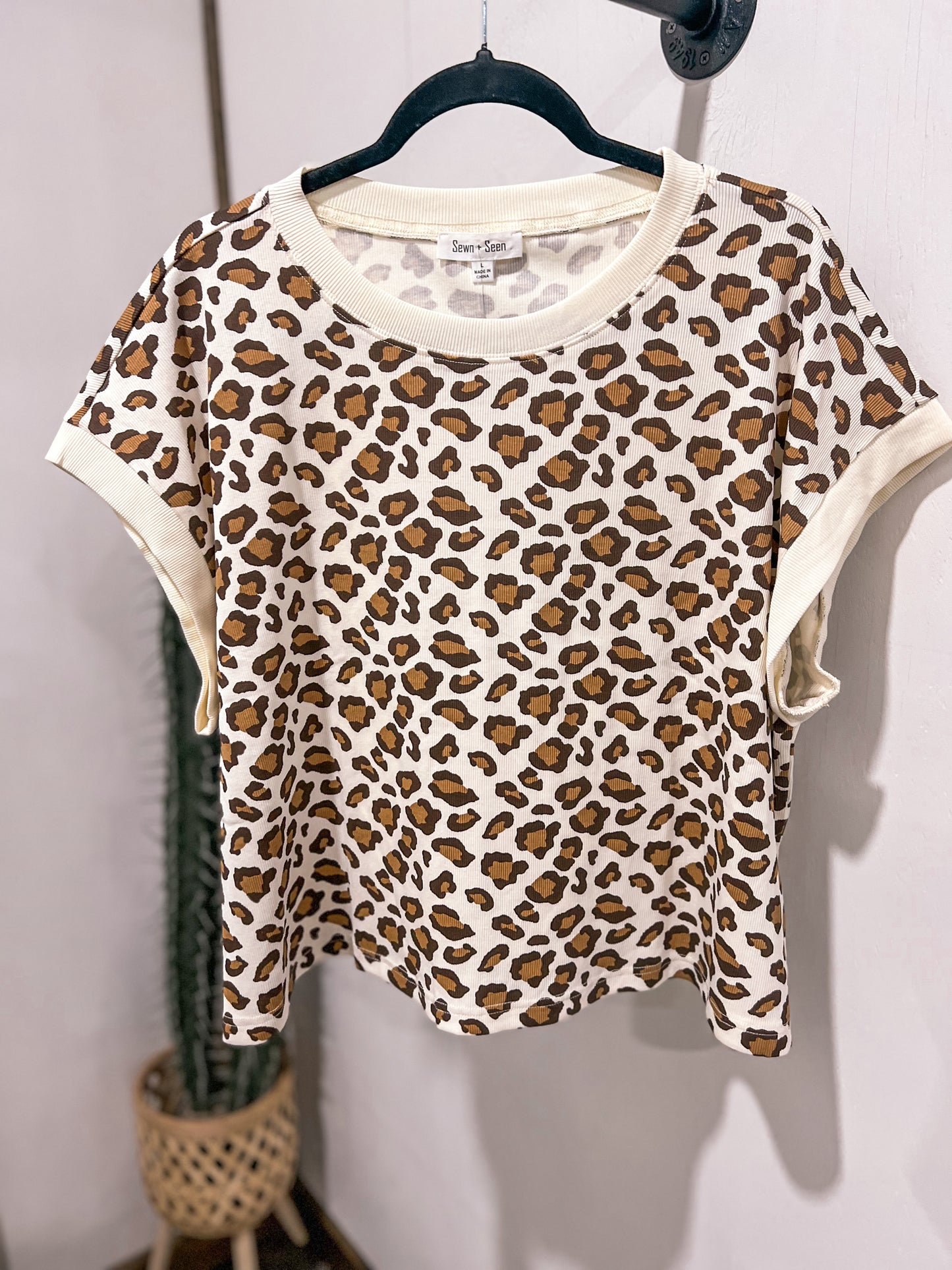 Cheetah Cap Sleeve Top