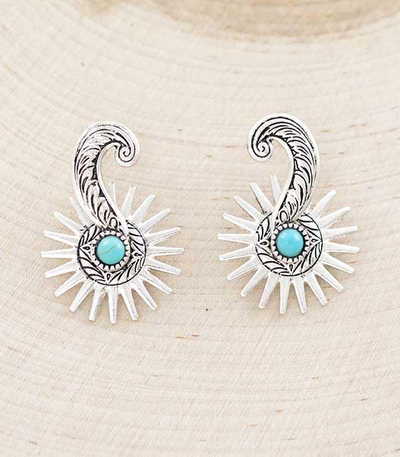 Turquoise Spur Earrings