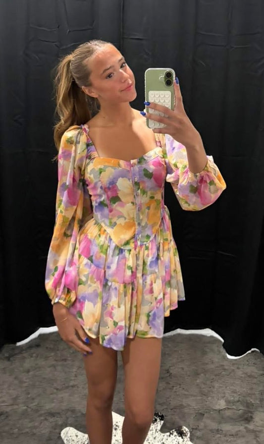 Breezy Floral Mini Romper *Soft Pink