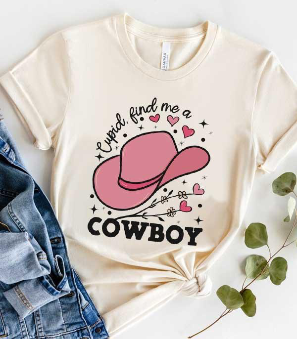 Cupid Find Me A Cowboy Graphic Tee