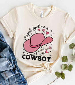 Cupid Find Me A Cowboy Graphic Tee