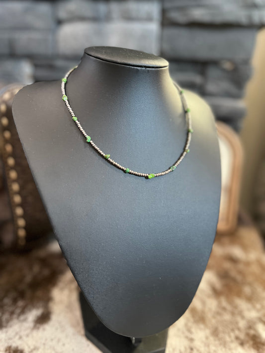 Green Turquoise Seed Bead Necklace