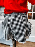 Gingham Lace Lined Bow Tie Shorts *Black