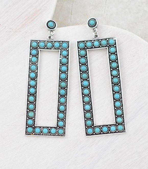 Turquoise Rectangle Earrings