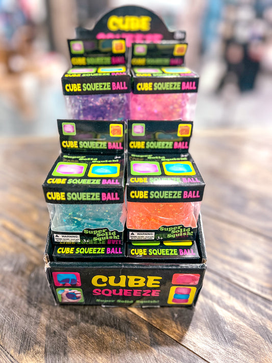 Squishy Glitter Cube
