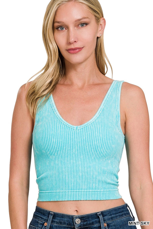 Mineral Wash Padded Tank Top (More Colors)