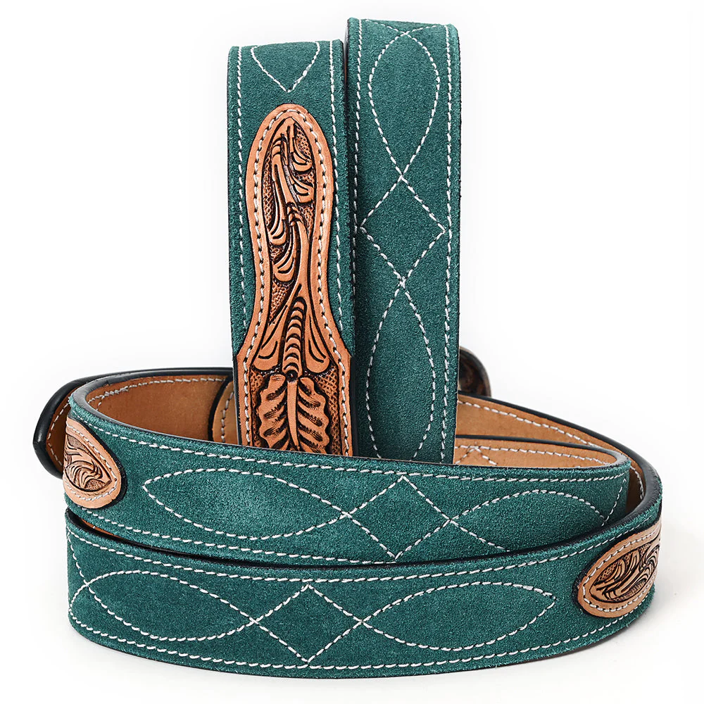 Green Suede Leather Belt