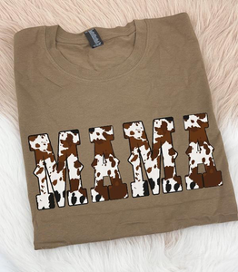 Mama Cowprint Graphic Tee