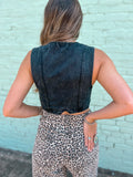 Lacy Vintage Denim Vest *Black