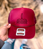 Boot Stitch Trucker Hat *Maroon