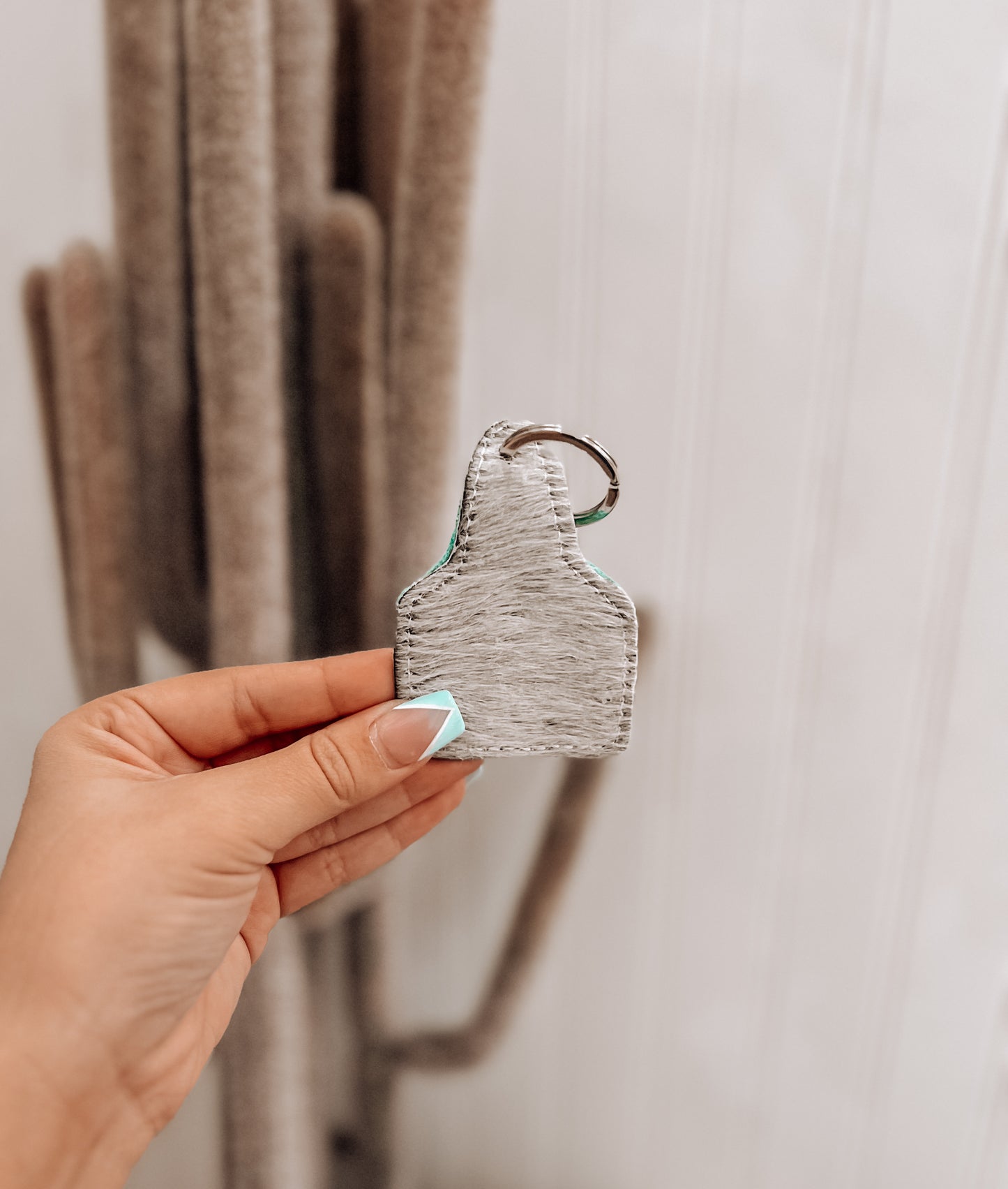 Turquoise Boot Stitch Keychain