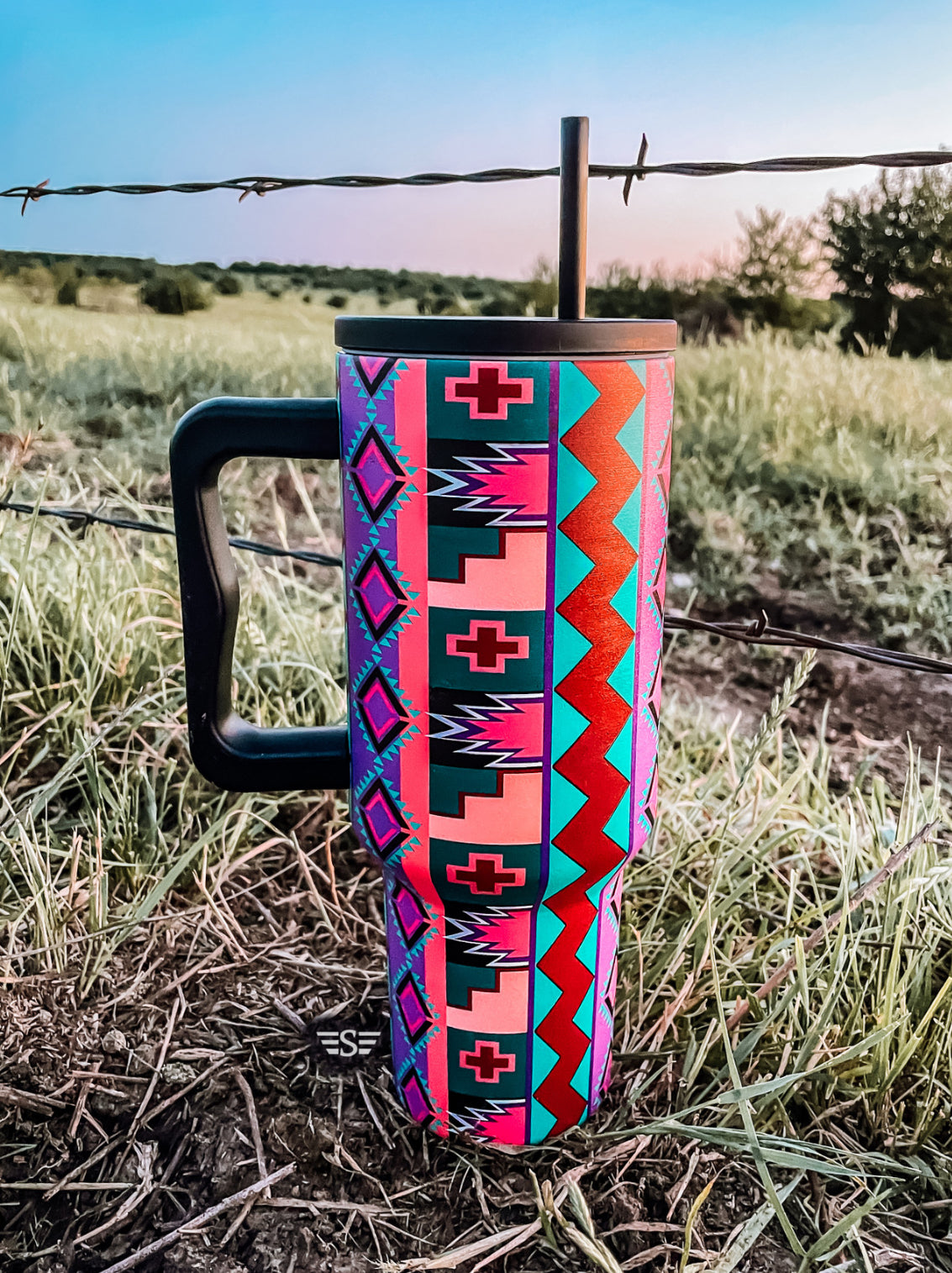 Purple Vintage Geo Tumbler